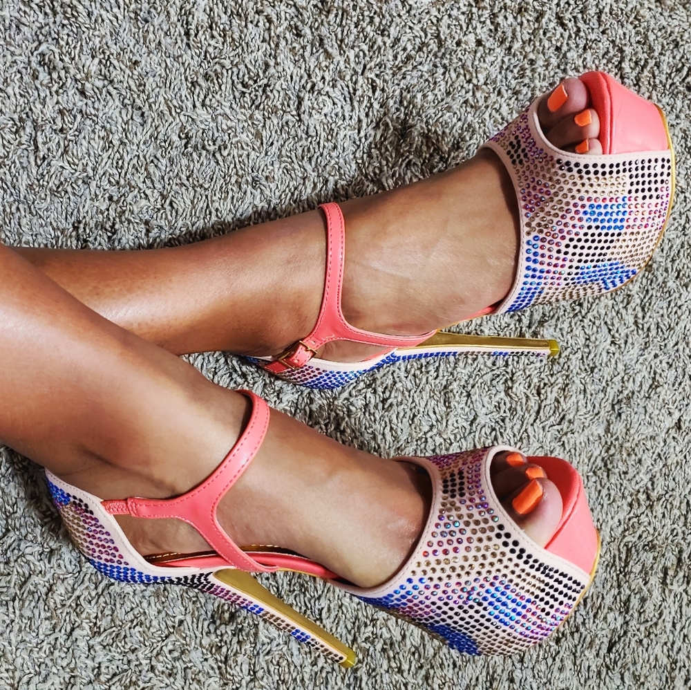 *New* Alba Multi Color Rhinestone Platform - Picture 5 of 11